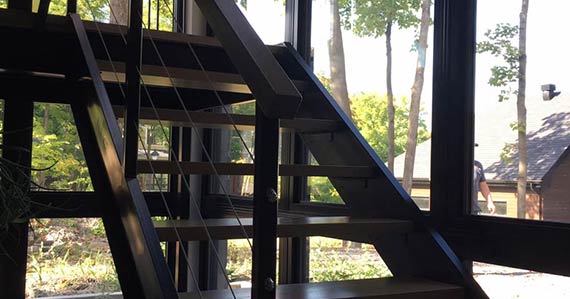 Residential steel stairs